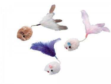 80164 NOBBY Plush mouse with feather -  - PetsOffice