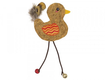 80284 NOBBY Cork bird with catnip orange 17cm