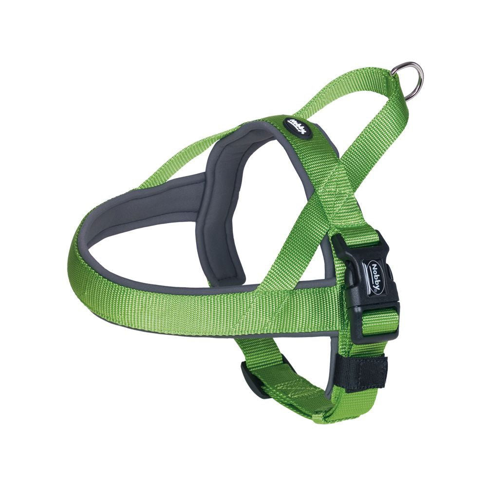 80531-39 NOBBY NORWEGIAN Harness "Classic Preno" neon green/grey L: 38-50 cm + 36 cm; W: 20/25 mm -  - PetsOffice