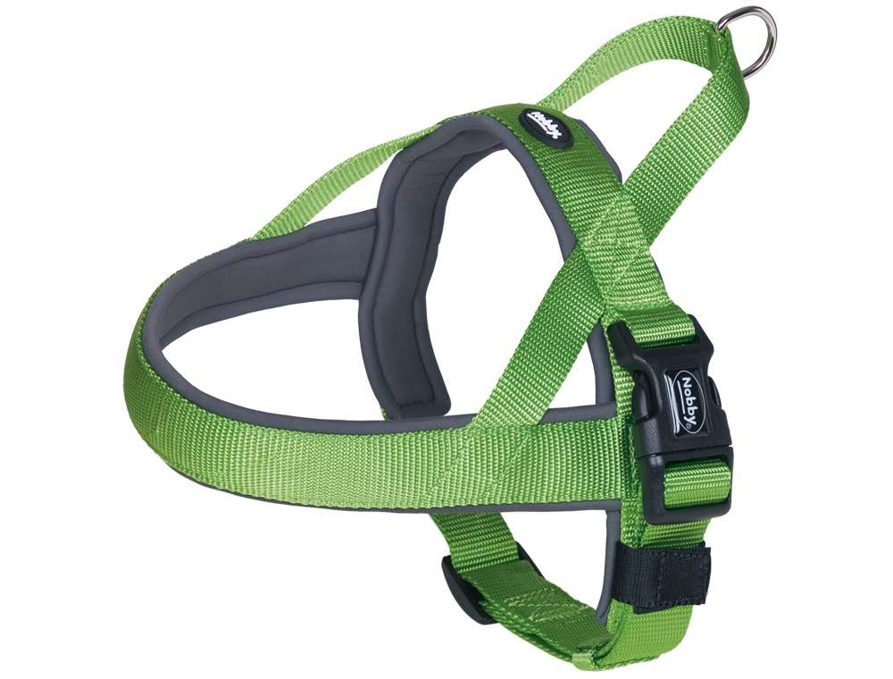 80535-39 NOBBY NORWEGIAN Harness "Classic Preno" neon green/grey L: 75-98 cm + 62 cm; W: 40/45 mm - PetsOffice