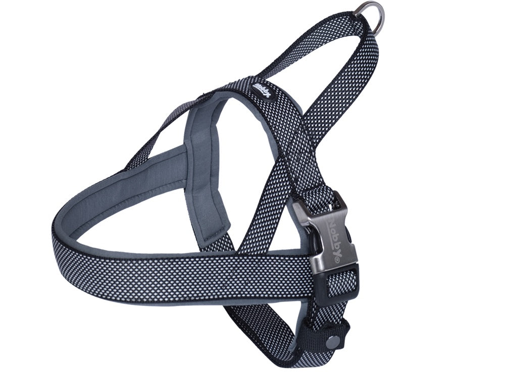 80643-05 NOBBY Norwegian Harness "Classic Preno Royal" black L: 75-98 cm + 62 cm; W: 40/45 mm -  - PetsOffice