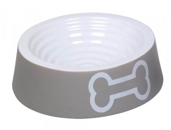 82323 NOBBY Ceramic bowl "Big Bone" grey Ø 24 x 7 cm, 0,7 l