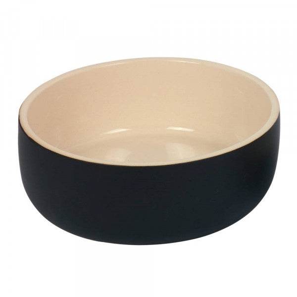 82408 NOBBY Ceramic bowl "Kaunis" black/cream Ø 24,0 x 8,0 cm, 2,40 l