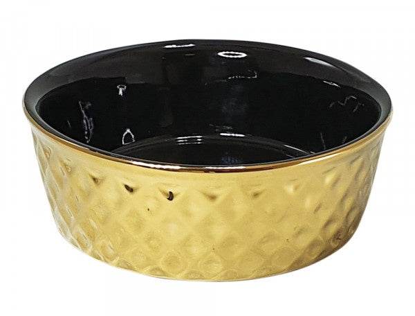 82437 NOBBY Ceramic bowl "Gold" gold/black Ø 20 x 7 cm, 1,00 l