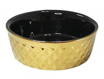 82437 NOBBY Ceramic bowl "Gold" gold/black Ø 20 x 7 cm, 1,00 l