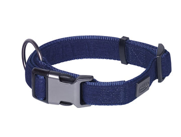 88740-06 NOBBY Collar "Linen Deluxe" blue l: 23-30 cm, w: 16 mm