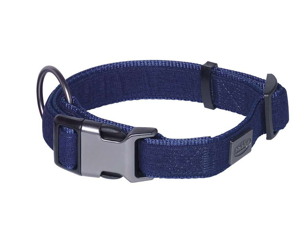 88741-06 NOBBY Collar "Linen Deluxe" blue l: 28-40 cm, w: 20 mm
