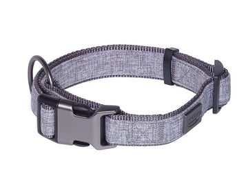 88741-42 NOBBY Collar "Linen Deluxe" grey l: 28-40 cm, w: 20 mm