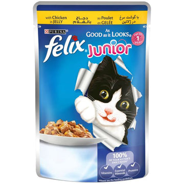 Purina Felix Junior Chicken in Jelly Pouch 100g