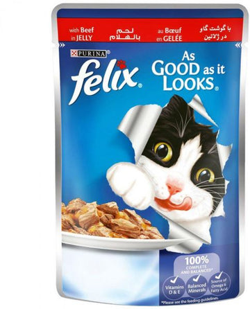 Purina Felix Beef in Jelly Pouch 100g