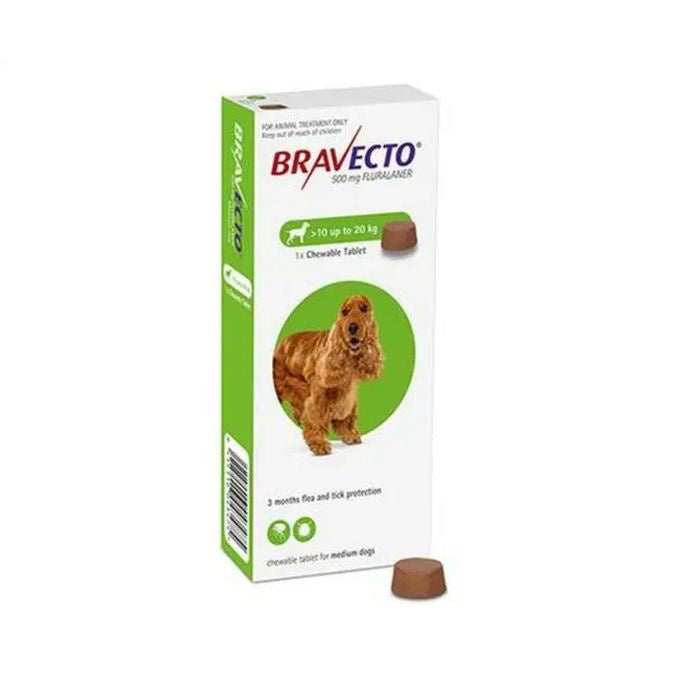 Bravecto for Ticks And Fleas 500mg 10kg-20kg (1 Chew) -  - PetsOffice