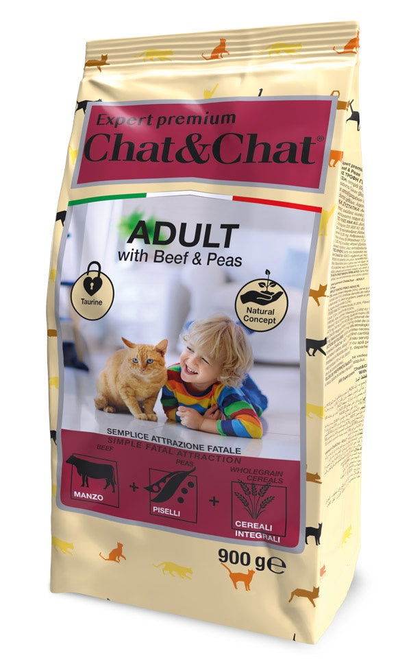 Chat&Chat Care Adult Beef&Peas Flavor Cat Dry Food 900g -  - PetsOffice