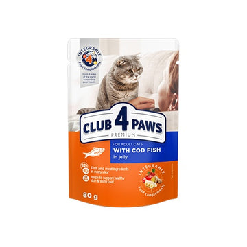 Club 4 Paws Cat Wet Food Cod Fish Jelly Pouch 80g