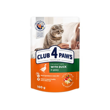 Club 4 Paws Cat Wet  Food Duck Gravy Pouch 100g