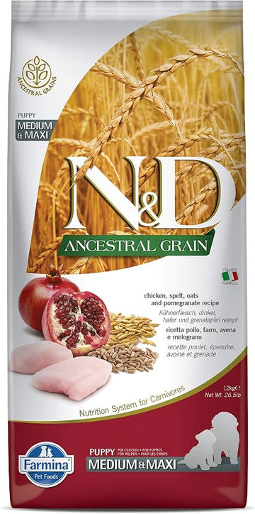 Farmina N&D Chicken&Pomegranate Medium&Maxi Puppy Dog Dry Food 12kg