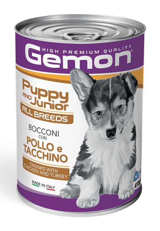 GEMON High Premium Chunks Chicken&Turkey Puppy Wet Food 415g