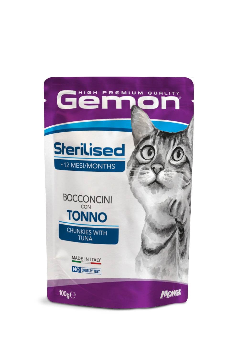 GEMON High Premium Chunks Tuna Cat Wet Food Pouch 100g