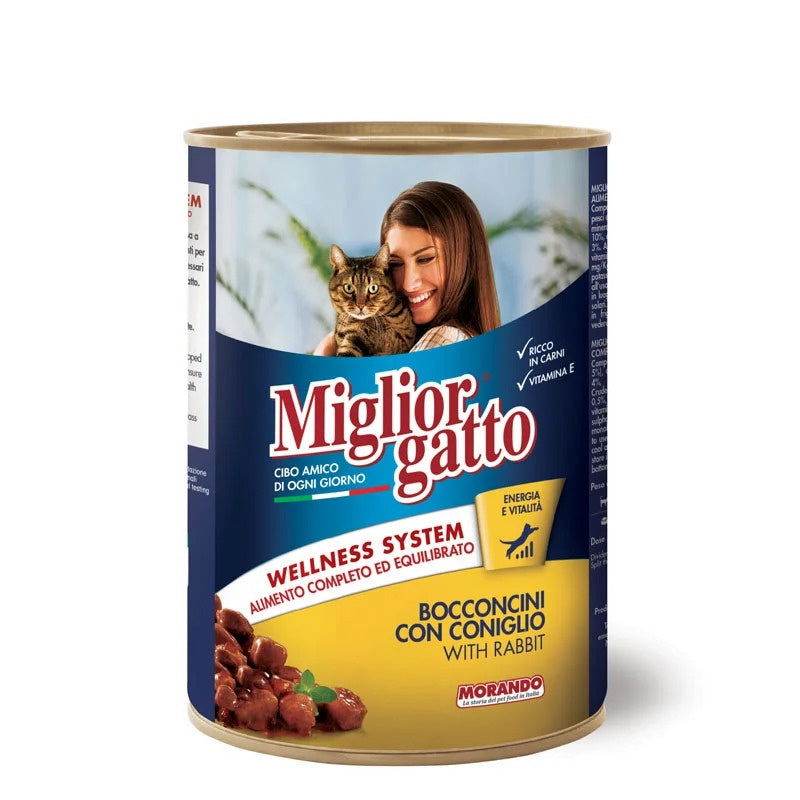 Miglior Cat Wet Food Chunks Rabbit 405g -  - PetsOffice