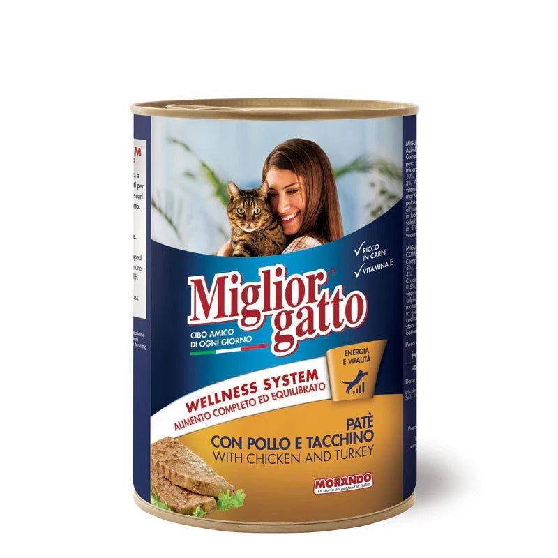 Miglior Cat Wet Food Pate Chicken&Turkey 400g -  - PetsOffice