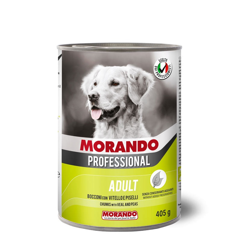Morando Dog Wet Food Chunks Veal&Peas 405g - PetsOffice