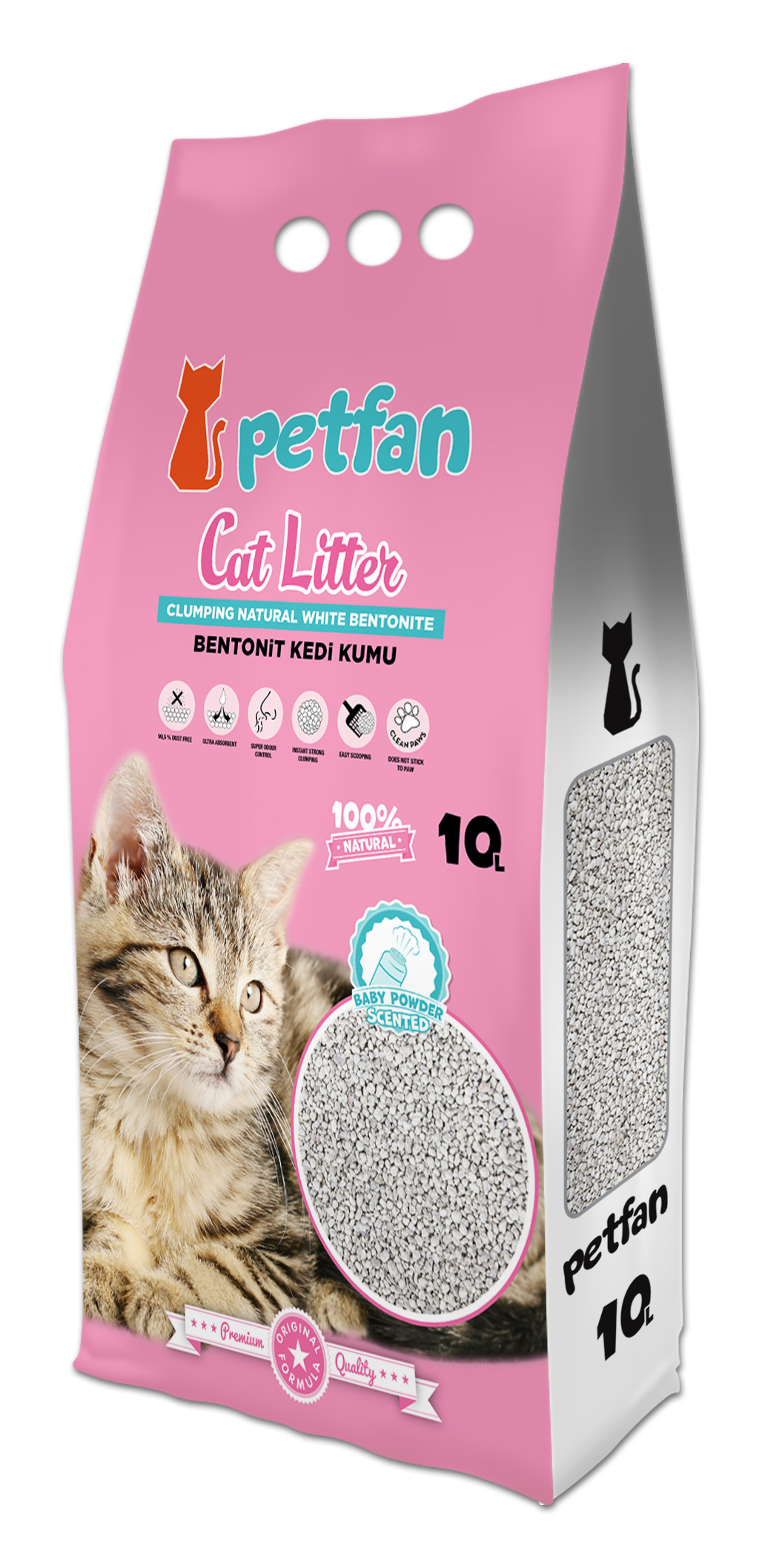 PETFAN Clumping Cat Litter Baby Powder 10L -  - PetsOffice
