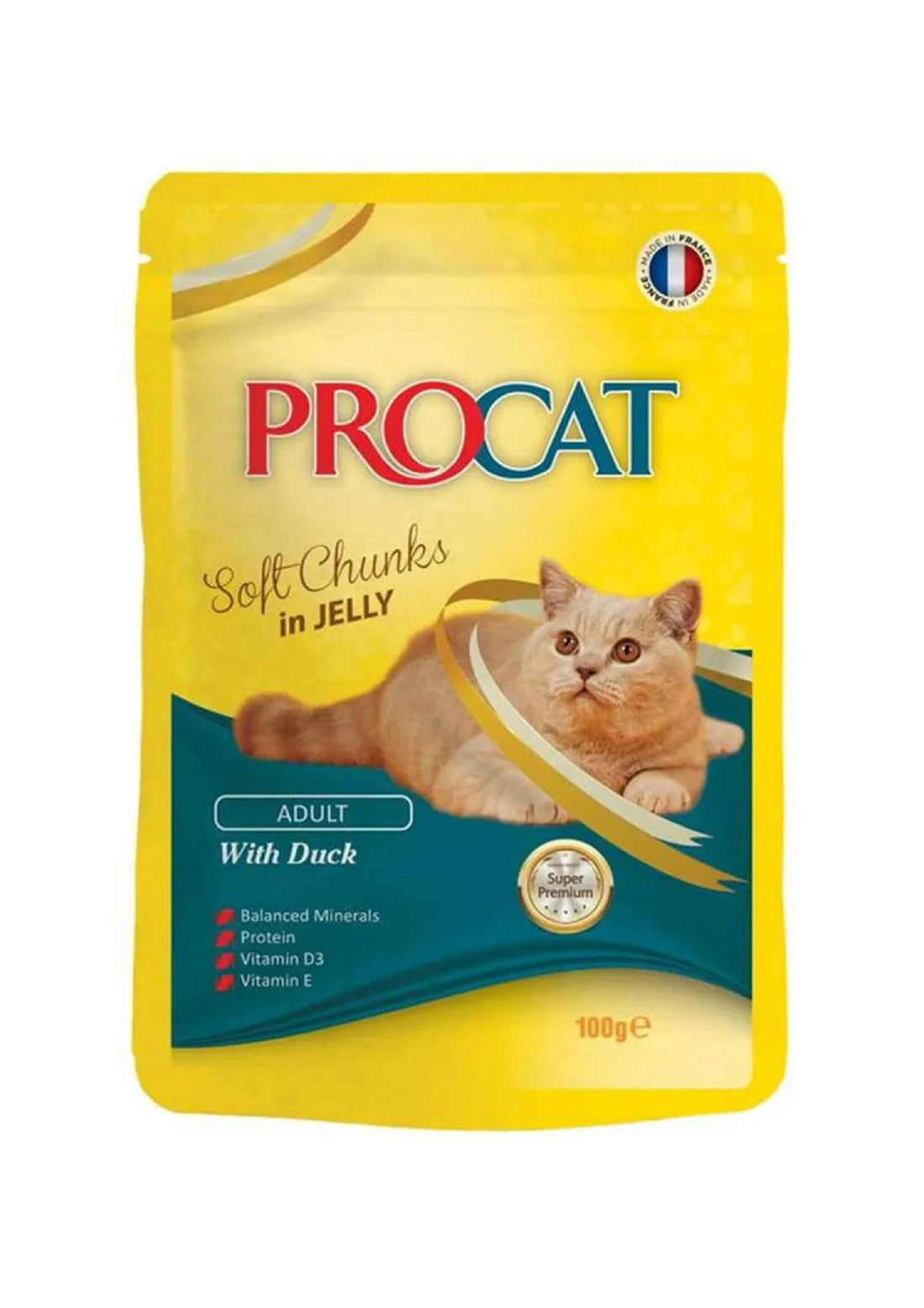 Procat Wet Food Duck Jelly Pouch 100g -  - PetsOffice