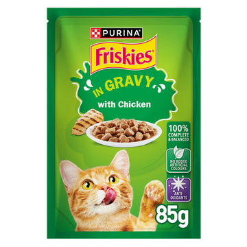 Purina Friskies Chicken Chunks Gravy Cat Wet Food Pouch 85g