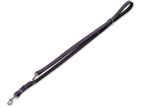 78422-38 NOBBY Leather training leash "CUSTAILO" purple/black L: 200 cm; W: 22 mm