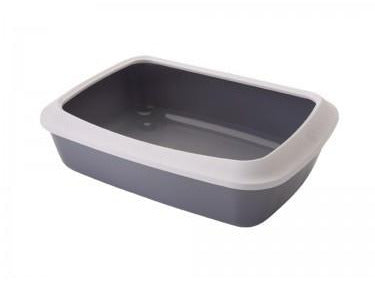 72110 NOBBY Cat toilet (Litter Box) with edge "Iriz" grey 50 x 37 x 14 cm - PetsOffice