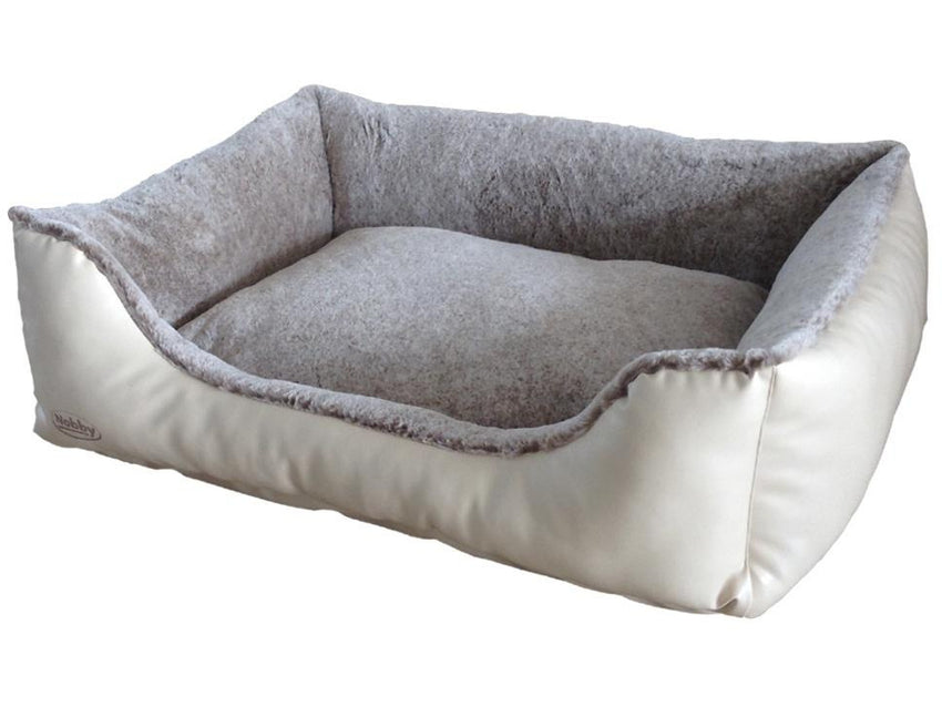 60673 NOBBY Comfort bed square "CALI" creme/lightbrown l x w x h: 100 x 75 x 25 cm