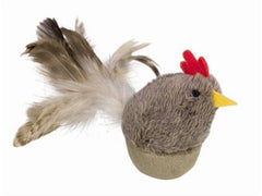 66933 Plush stand-up chicken with feathers & catnip  8 cm