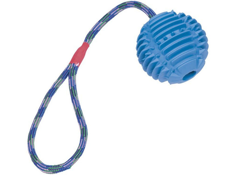 62383 NOBBY Rubber ball with rope ball: 7,5 cm; rope: 30 cm - PetsOffice