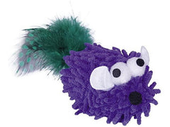 66862 NOBBY Moppy mouse with Catnip, with feather, purple 6 cm