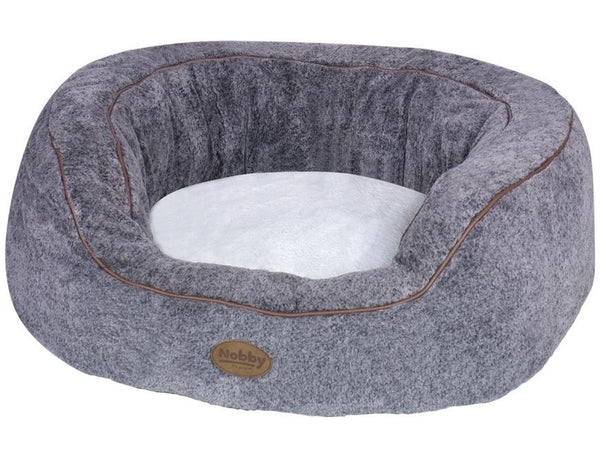 60710 NOBBY Comfort bed oval "JOLAN" light grey l x w x h: 70 x 60 x 22 cm