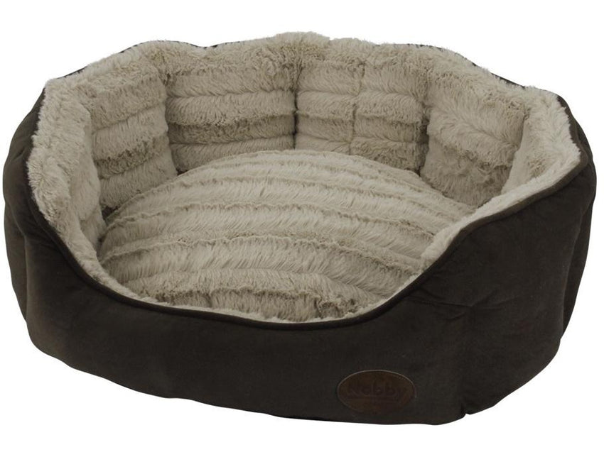 60774 NOBBY Comfort bed oval "KARA" brown l x w x h: 86 x 70 x 24 cm