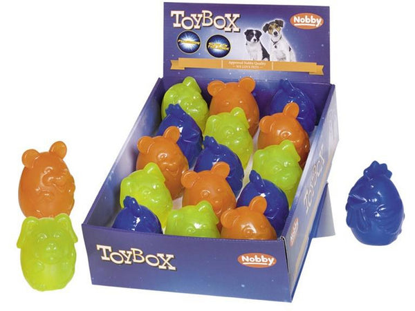 60010 NOBBY TPR animals "Flash& Glow" assorted coloures 8,5 cm