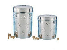79095 NOBBY Snack-treat jar stainless steel Set 1x0,90 ltr + 1x1,65 ltr - PetsOffice