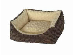 60595 NOBBY Comfort bed square "OBRA" brown /beige l x w x h: 60 x 48 x 19 cm - PetsOffice