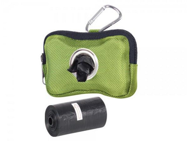 67367 NOBBY TidyUp Poop bag dispenser "HARDY" green, 10 x 3 x 7 cm incl. 2 rolls with 15 bags - PetsOffice