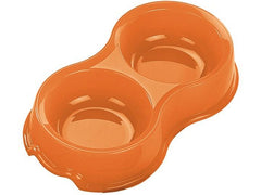 72696-04 NOBBY Dog Feed and water bowl orange 2 x 800 ml - PetsOffice