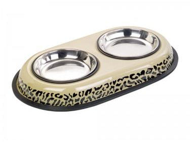 73462 NOBBY leopard Dinner-Box stainless steel - PetsOffice