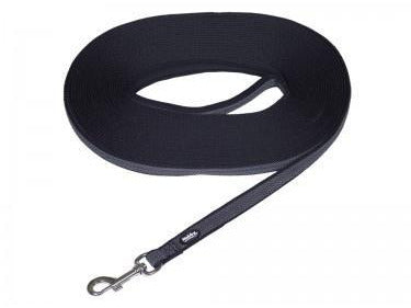 80646-05 NOBBY Tracking leash "Anti-Slip" black L: 15 m; W: 17 mm - PetsOffice