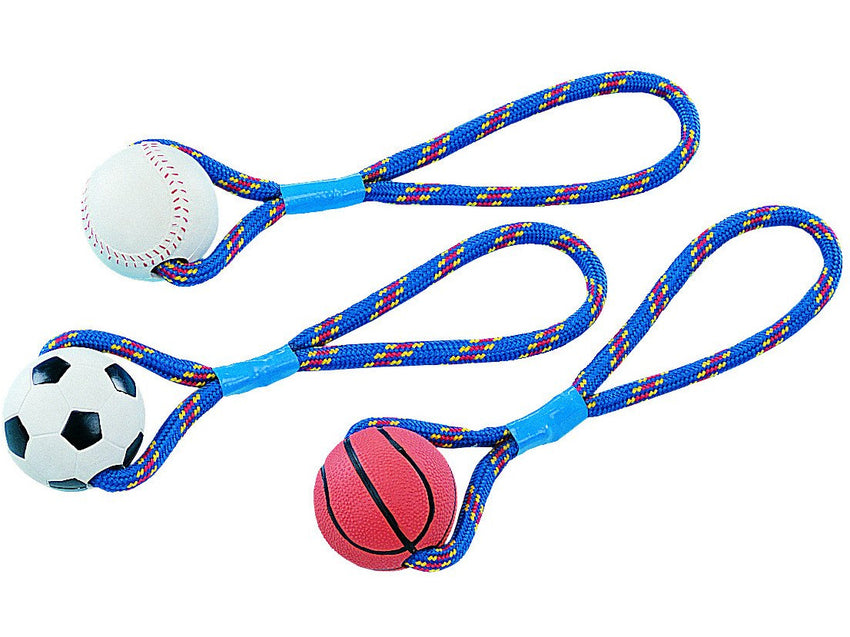 79030 NOBBY Rubber ball with rope - PetsOffice