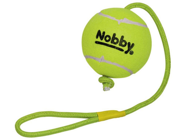 60491 NOBBY Tennisball with throw rope XXL 12,5 cm; rope 70 cm - PetsOffice