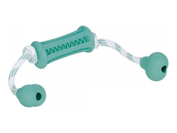 60472 NOBBY Rubber stick with rope "DENTAL LINE" bicolour