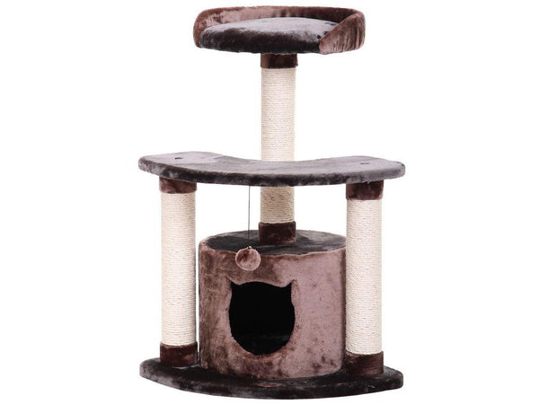 63218-94 NOBBY Cat-scratcher ""TESSY"" brown anthracite 50 x 50 x 90 cm