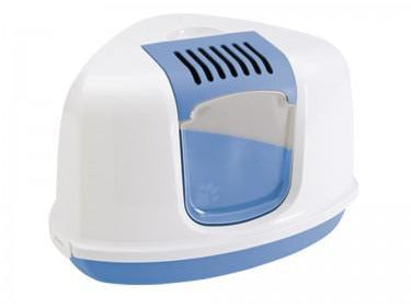 72177 NOBBY Cat Toilet (Litter Box) Blue-White "NESTOR CORNER" - PetsOffice