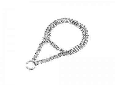 73032 NOBBY Chains choker, two rows, chrome - PetsOffice