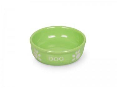 73412 NOBBY Dog ceramic bowl (DOG) light green Ø13,5X5cm - PetsOffice