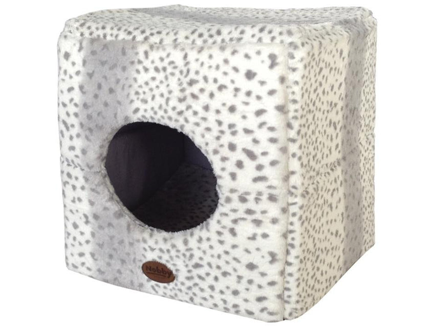 60655 NOBBY Cave cube "ALANIS" leopard grey 45 x 45 x 45 cm